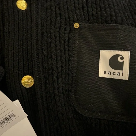NWT - SACAI + Carhartt WIP cropped canvas-trimmed ribbed